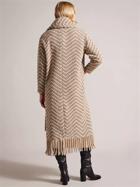 jilliya oversized twill knit scarf coat